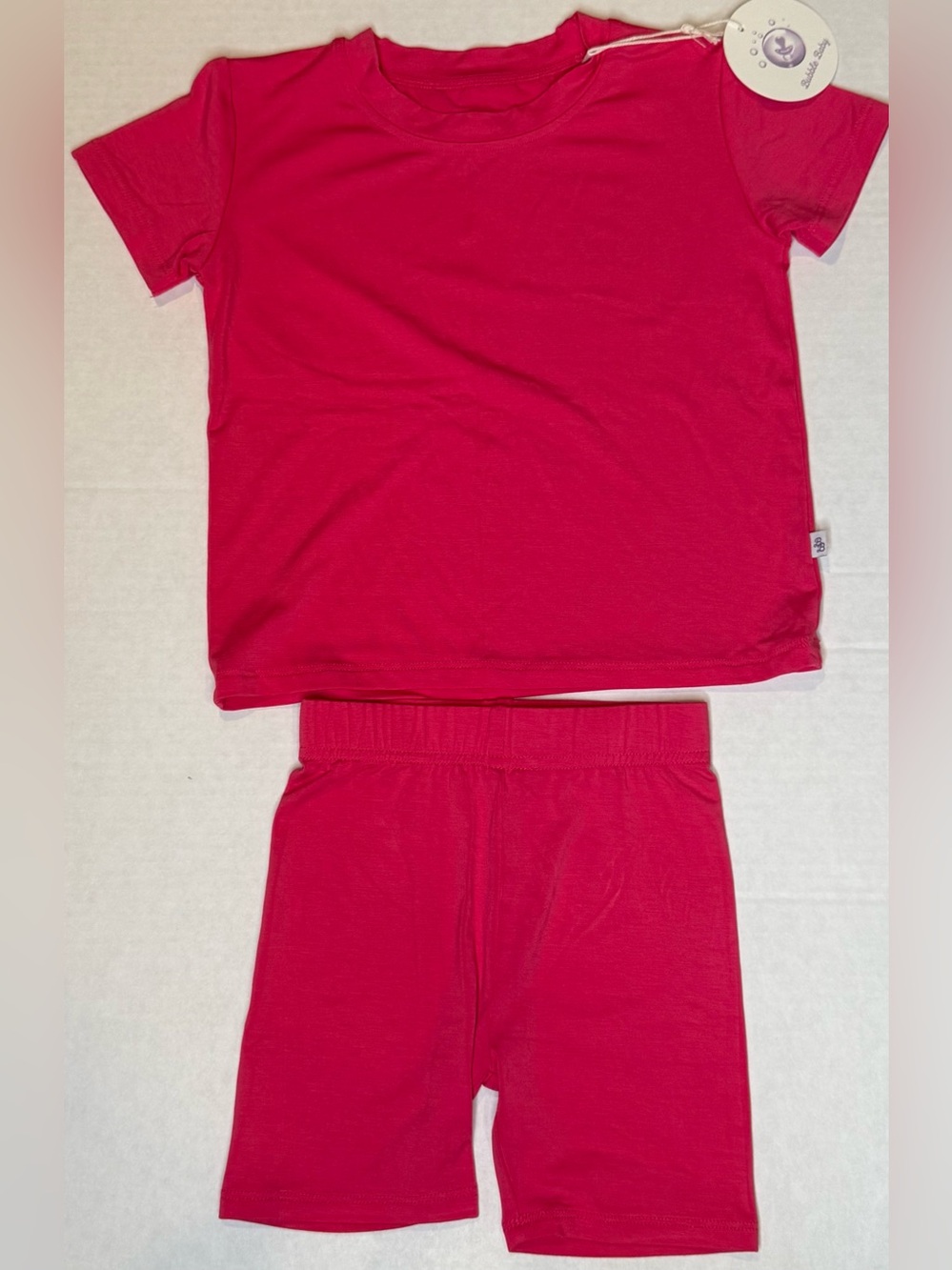 Bubble Baby Hot Pink Bamboo Biker Short Set 12-18M NWT Soft Stretch Outfit